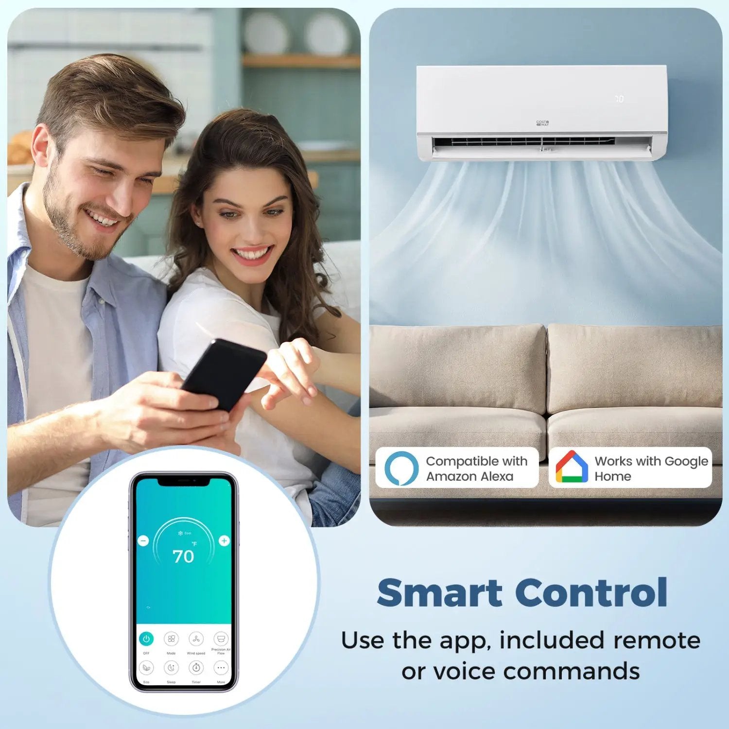 Blast Pro 28000 BTU 3 Zone 20 SEER2 Mini Split AC with Heat Pump by DirectDeals