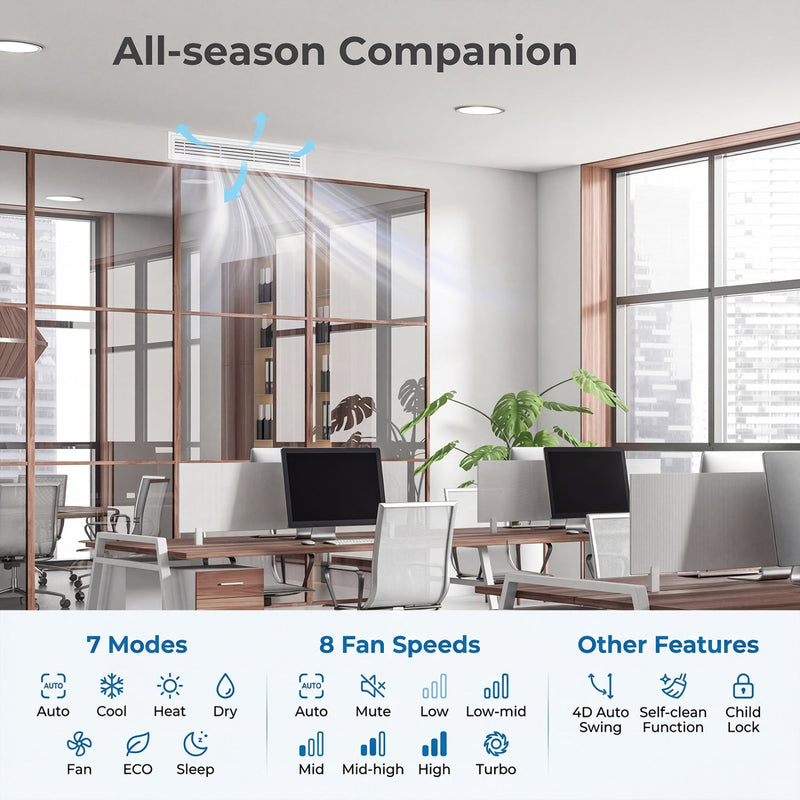 X-Pro 35000 BTU 2 Zone 22.5 SEER2 Concealed Ducted Mini Split AC by DirectDeals