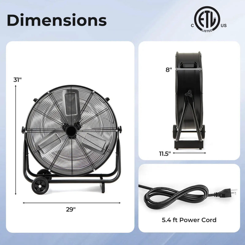 Garage & Warehouse Climate Control Bundle: Dehumidifier + Industrial Drum Fan by DirectDeals