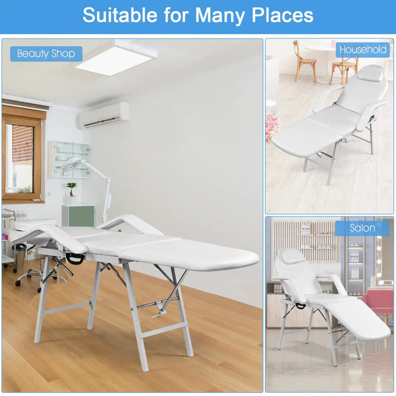 73 Inch Adjustable Massage Table with Backrest & Footrest by DirectDeals