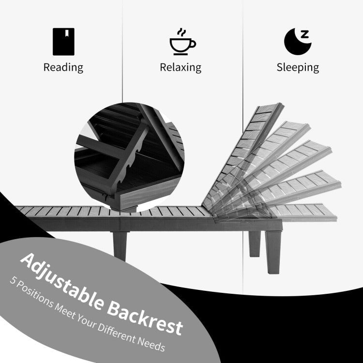 3-Piece Patio Lounge Set with Adjustable Recliner Chairs and Round Side Table for Poolside by DirectDeals