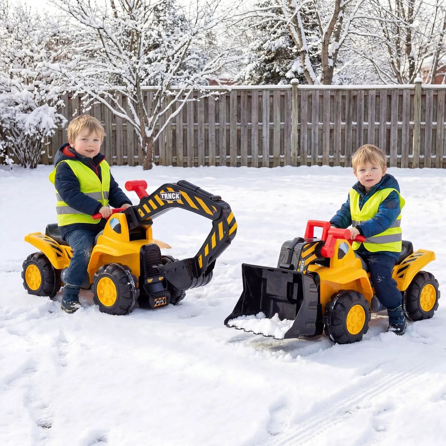 3-in-1 Ride on Excavator Bulldozer Detachable with Engine Sound and Helmet by DirectDeals