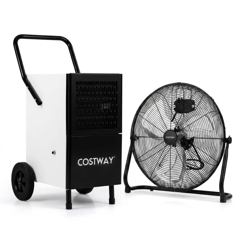Commercial Dehumidifier and Heavy‑Duty Metal Floor Fan Combo by DirectDeals