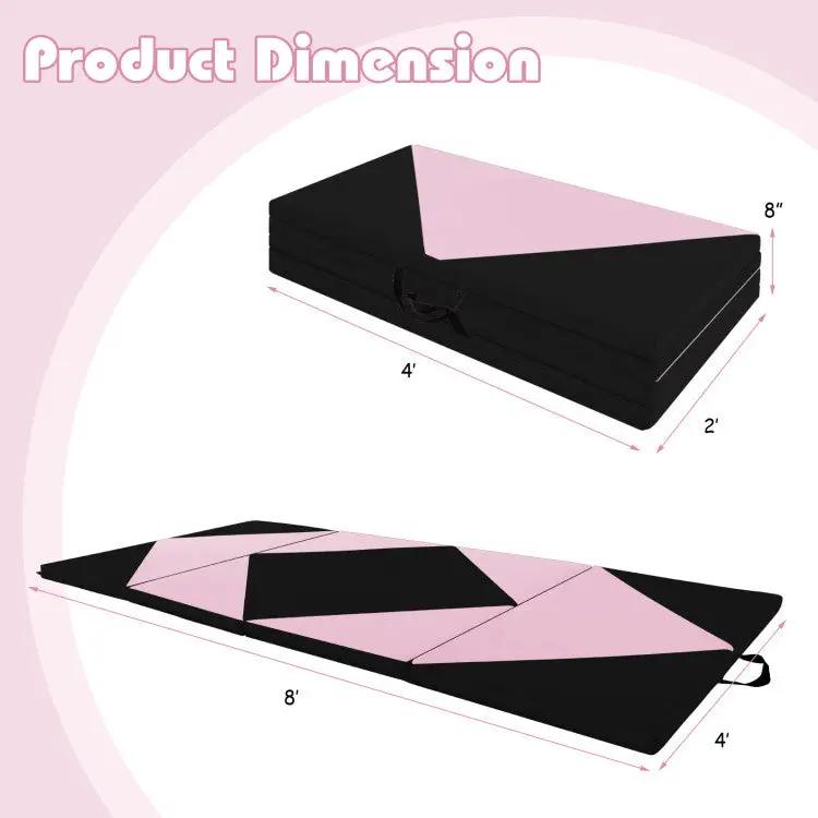 Folding Gymnastics Mat and Portable Floor Balance Beam Set by DirectDeals
