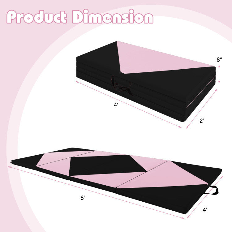 Folding Gymnastics Mat and Portable Floor Balance Beam Set by DirectDeals