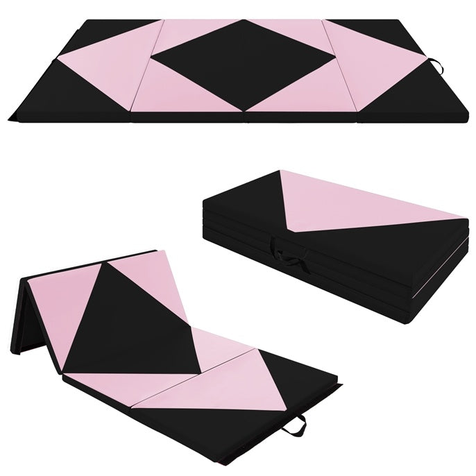 Folding Gymnastics Mat and Portable Floor Balance Beam Set by DirectDeals