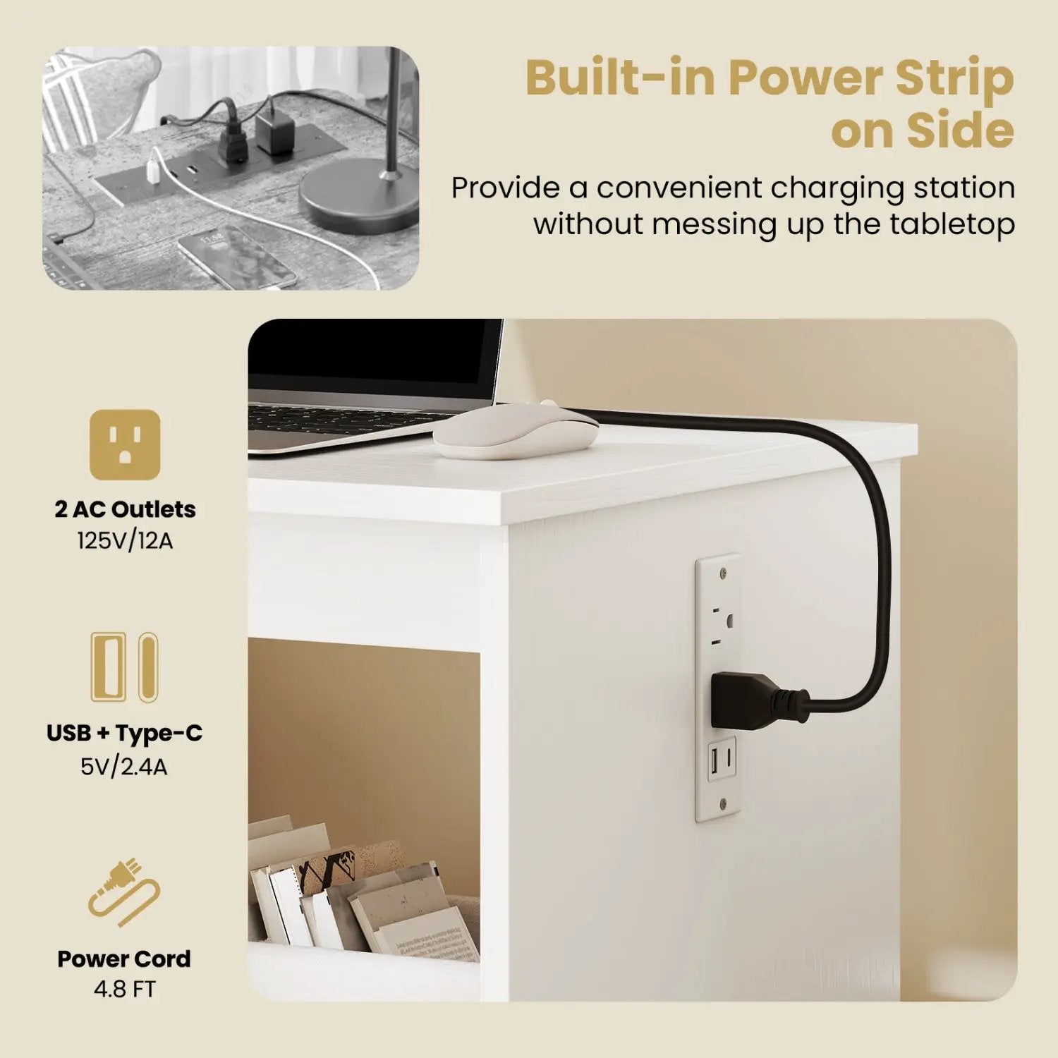 Sewing Machine and Table Set with Charging Station Folding Craft Desk and Beginner Sewing Machine by DirectDeals