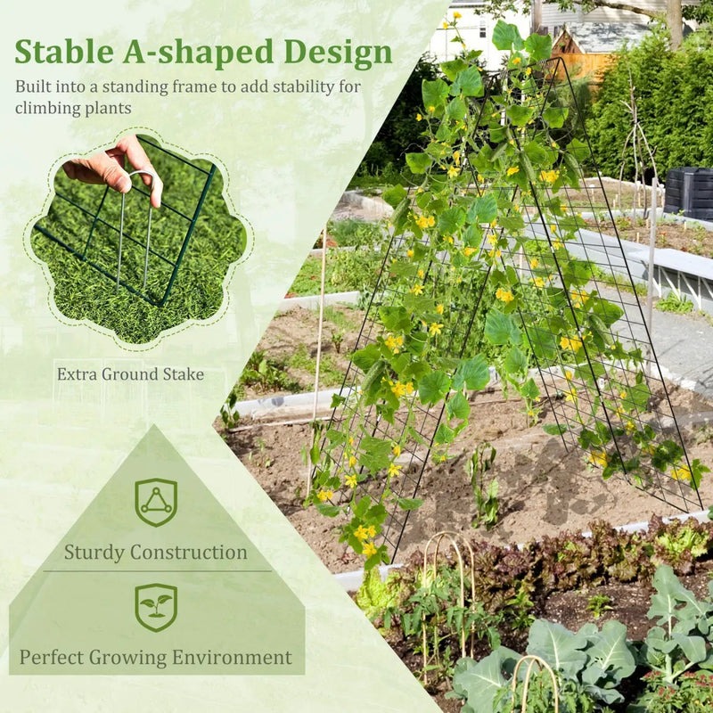 A-Frame Garden Trellis for Climbing Plant with Ground Stake and Cable Tie by DirectDeals