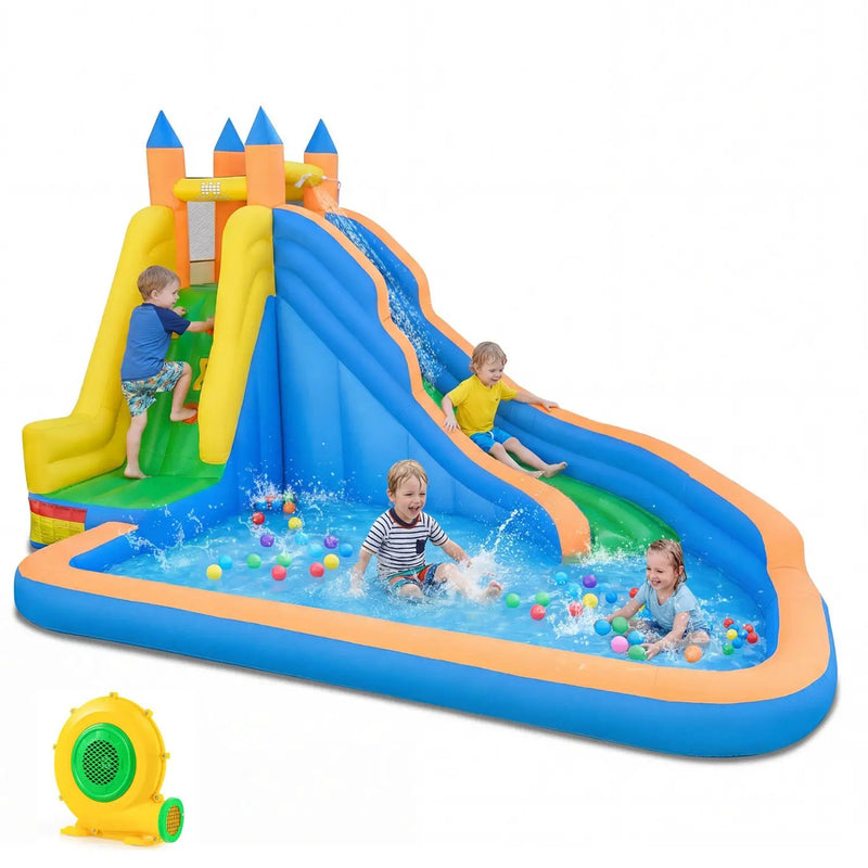 Inflatable Water Slide with Curved Slide and 680W Blower by DirectDeals