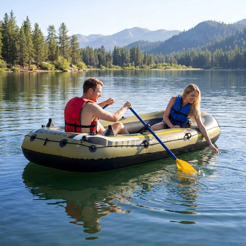 3-Person Inflatable Fishing Boat with Oars and Pump by DirectDeals