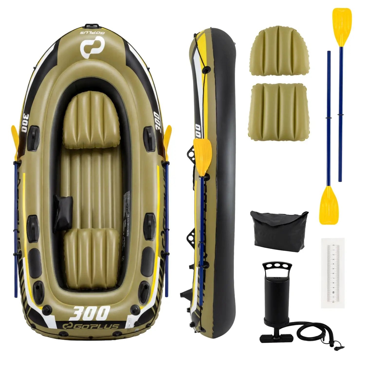 3-Person Inflatable Fishing Boat with Oars and Pump by DirectDeals