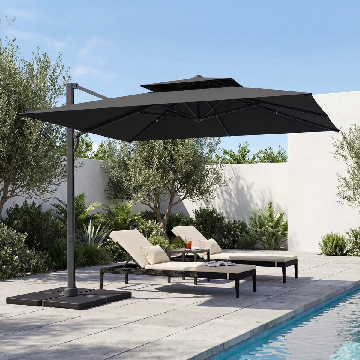 10 FT Cantilever Patio Umbrella with 220 LBS Base, photo 2 of 32
