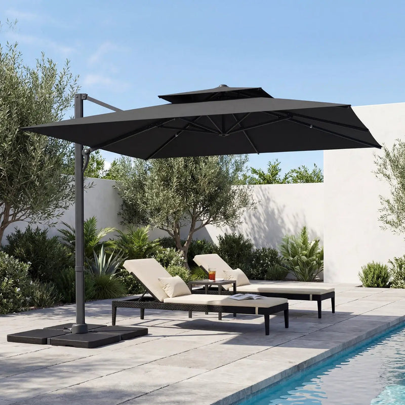 10 FT Cantilever Patio Umbrella with 220 LBS Base by DirectDeals