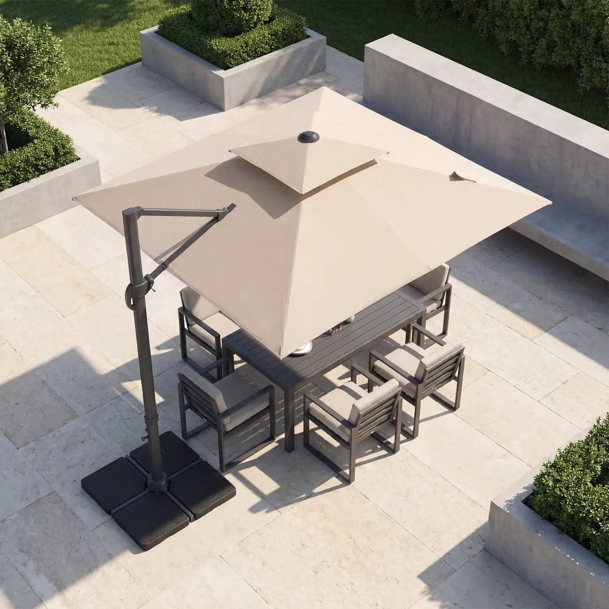 10 FT Cantilever Patio Umbrella with 220 LBS Base, photo 17 of 32