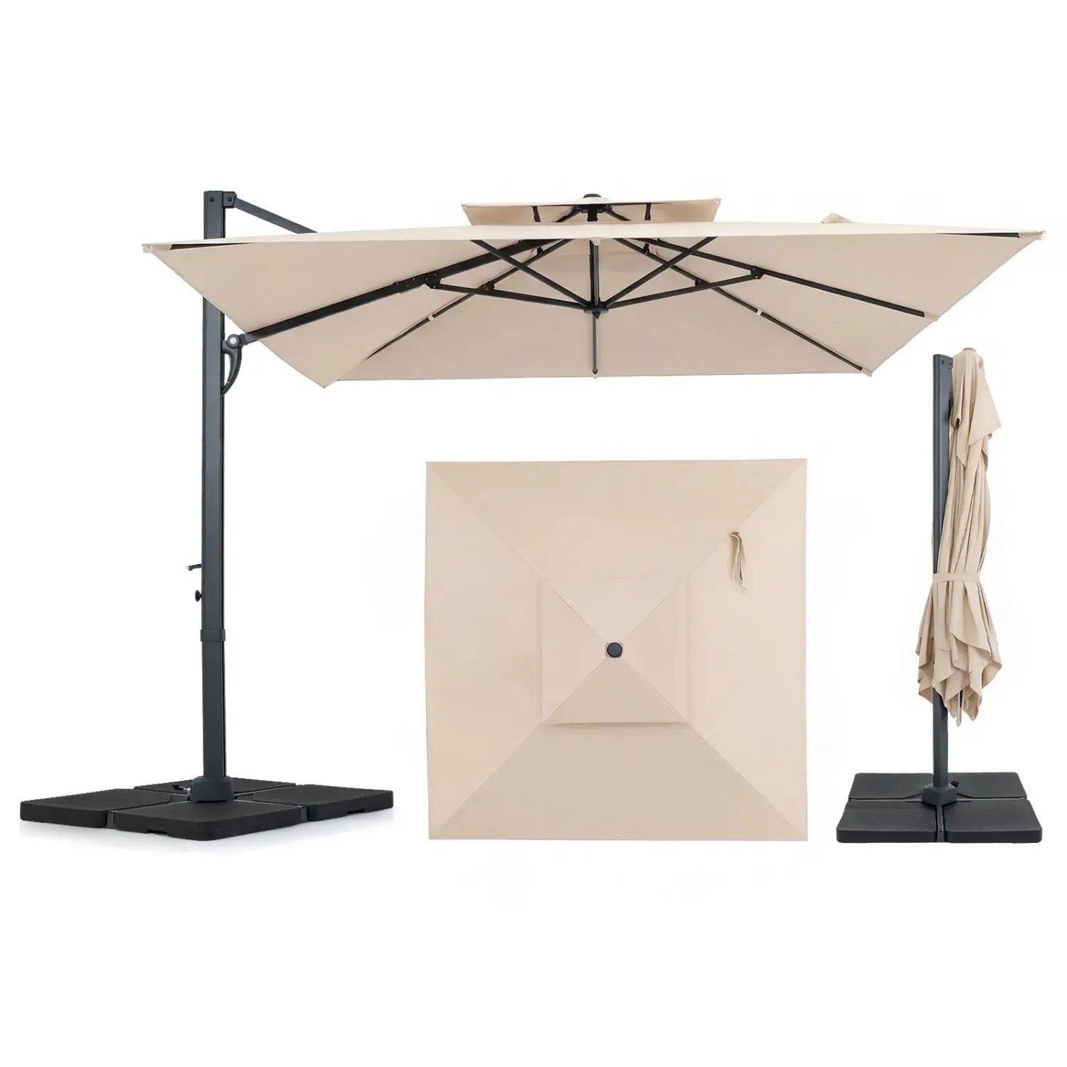 10 FT Cantilever Patio Umbrella with 220 LBS Base by DirectDeals