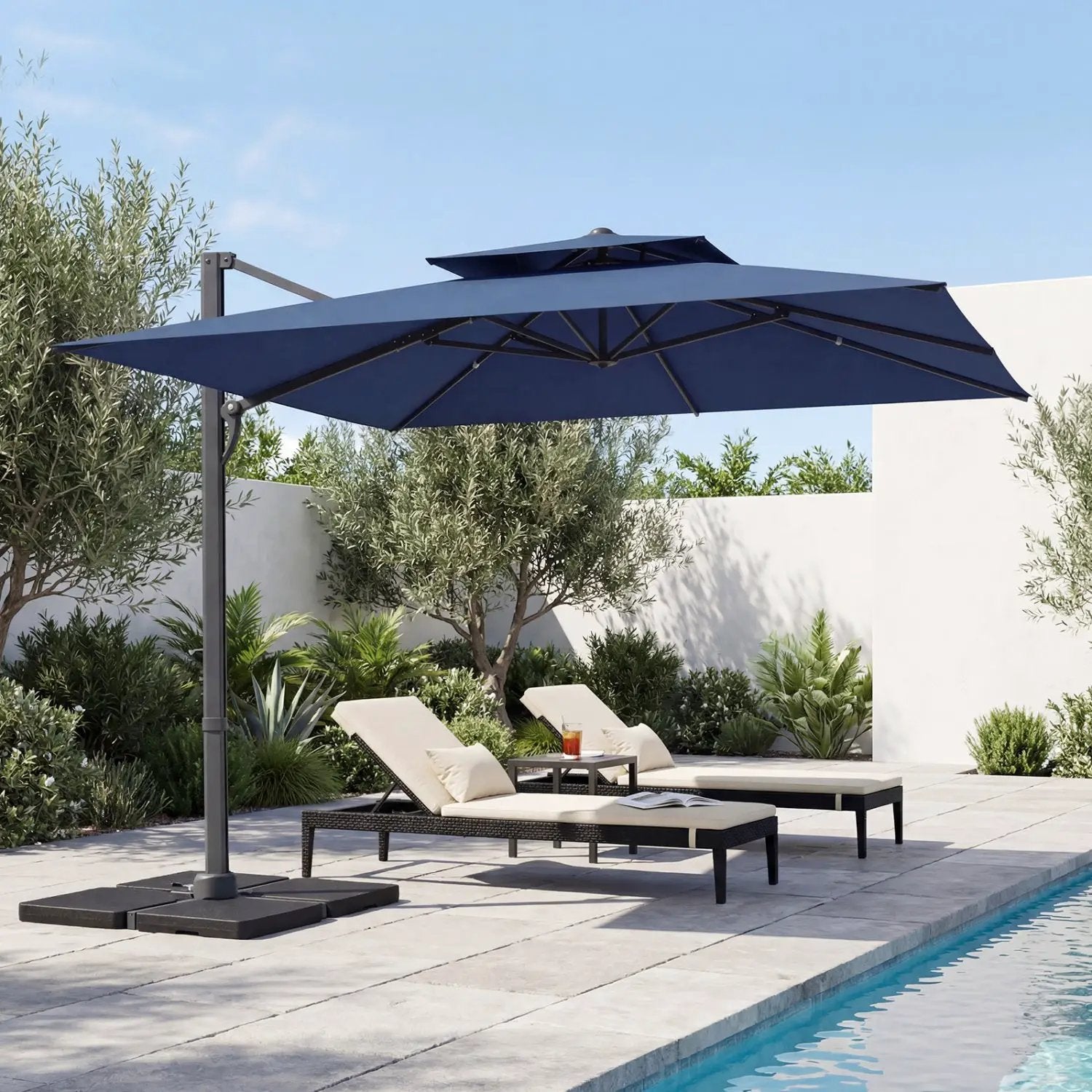 10 FT Cantilever Patio Umbrella with 220 LBS Base by DirectDeals