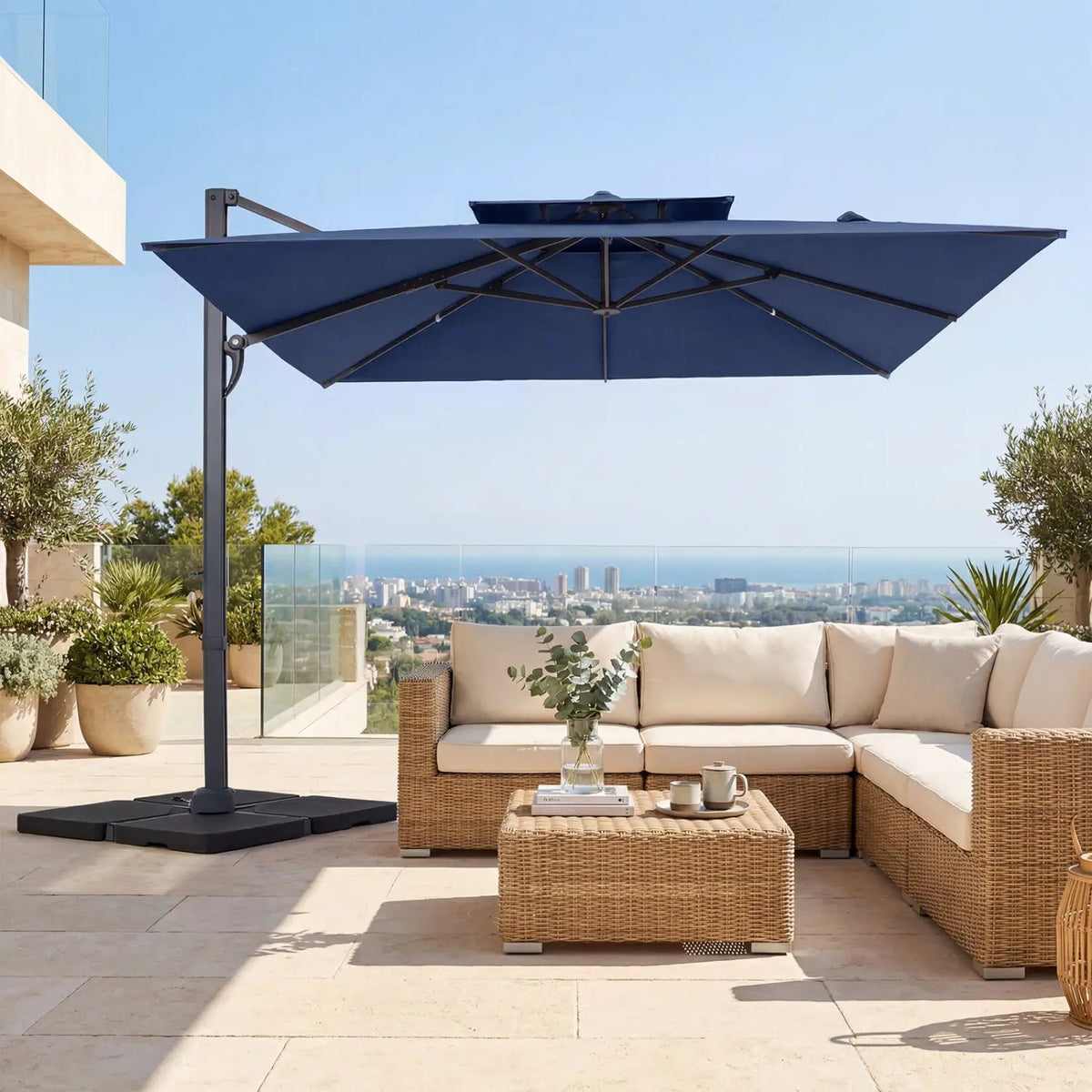 10 FT Cantilever Patio Umbrella with 220 LBS Base, photo 29 of 32