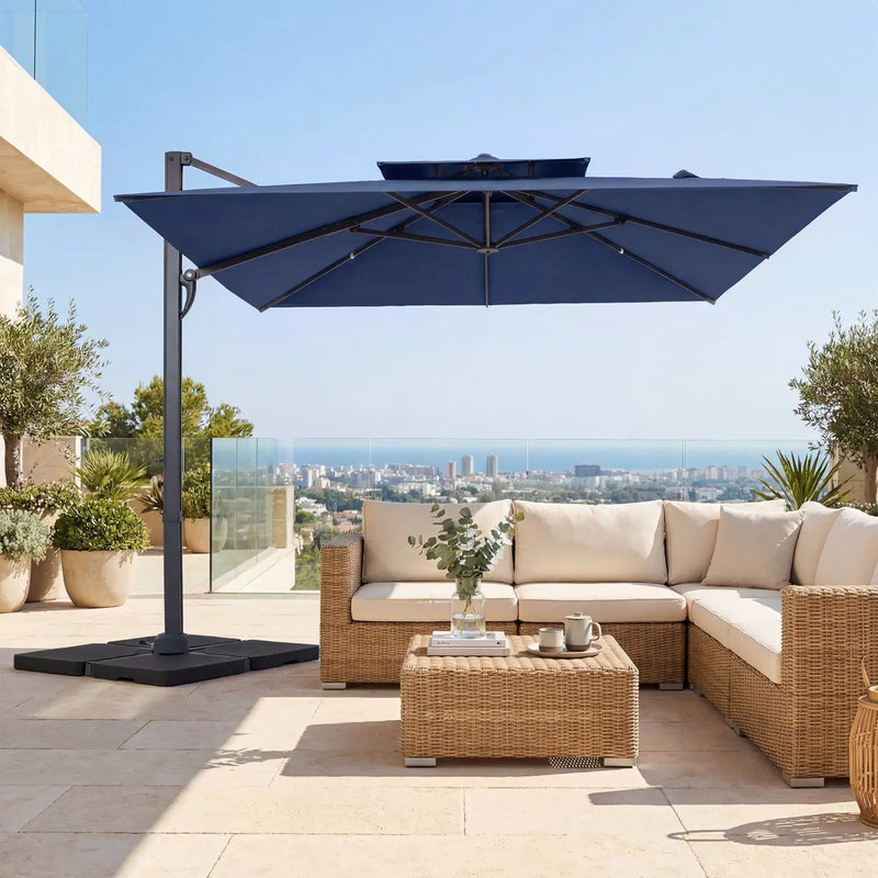 10 FT Cantilever Patio Umbrella with 220 LBS Base by DirectDeals