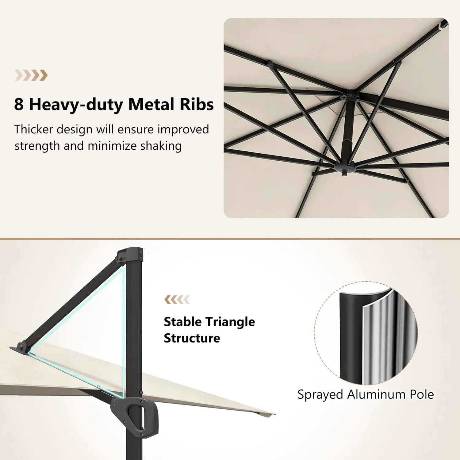 Offset Hanging Patio Umbrella 11x9 ft with 220 lb Base by DirectDeals