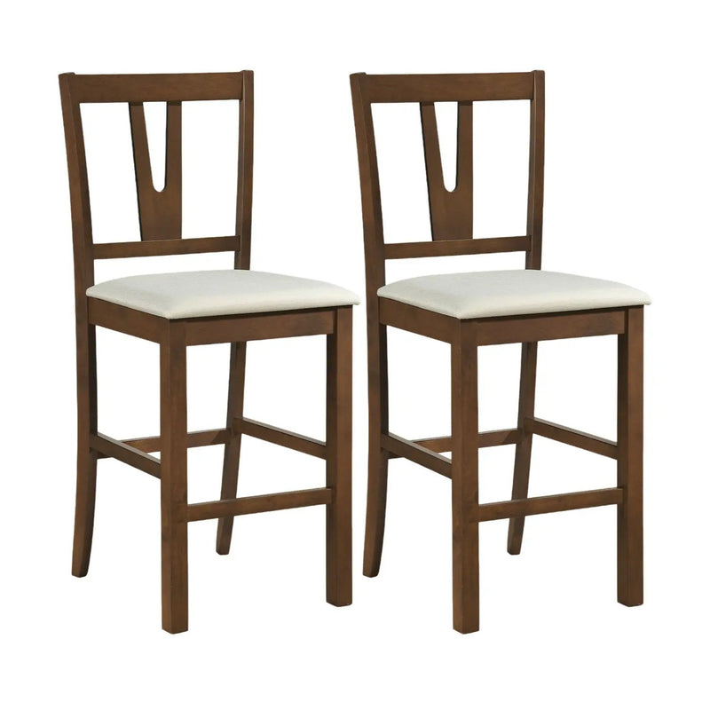 Counter Height Bar Stools with V-Back - Set of 2 by DirectDeals