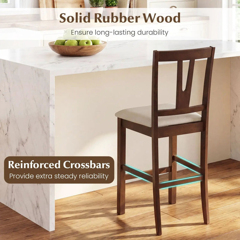 Counter Height Bar Stools with V-Back - Set of 2 by DirectDeals