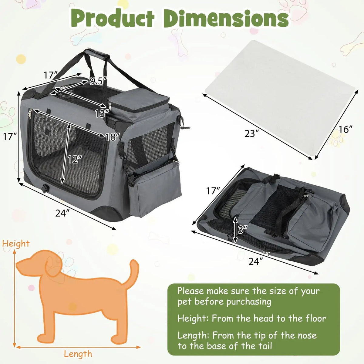 Soft Collapsible Dog Crate with Mesh Windows and 3 Doors, photo 5 of 32