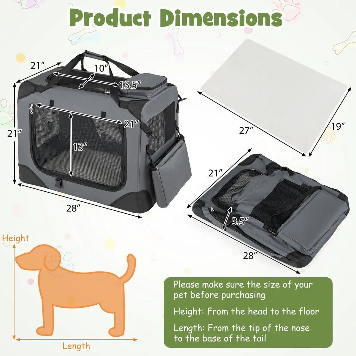 Soft Collapsible Dog Crate with Mesh Windows and 3 Doors, photo 13 of 32