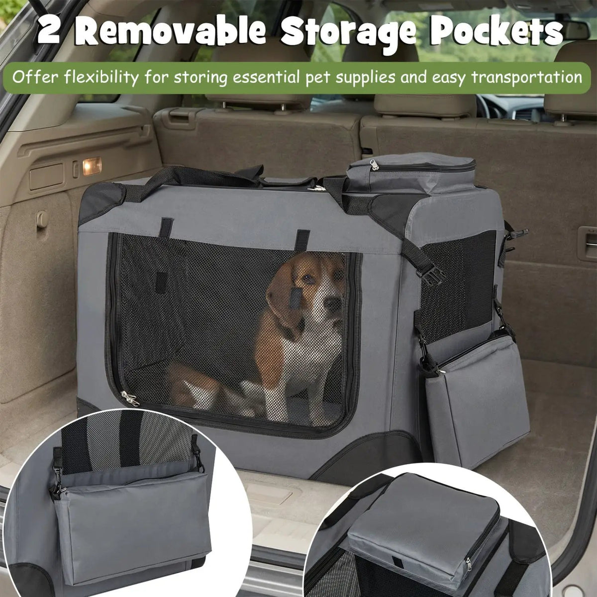 Soft Collapsible Dog Crate with Mesh Windows and 3 Doors, photo 16 of 32