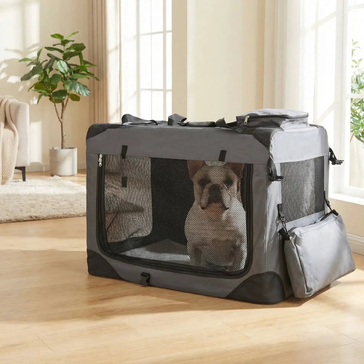 Soft Collapsible Dog Crate with Mesh Windows and 3 Doors, photo 18 of 32