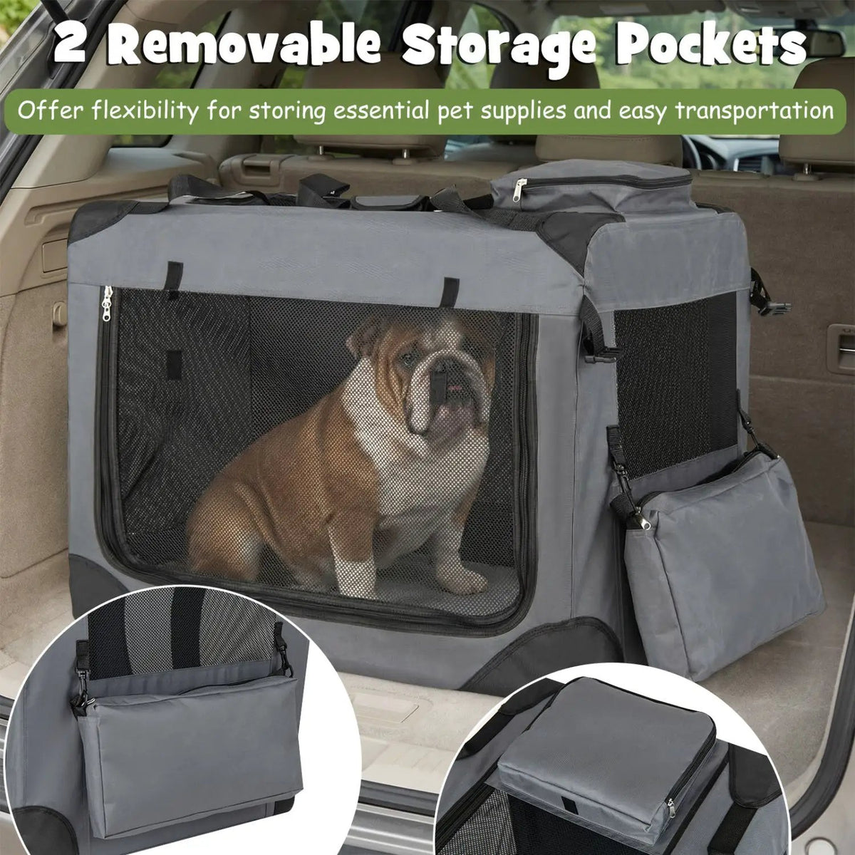 Soft Collapsible Dog Crate with Mesh Windows and 3 Doors, photo 23 of 32