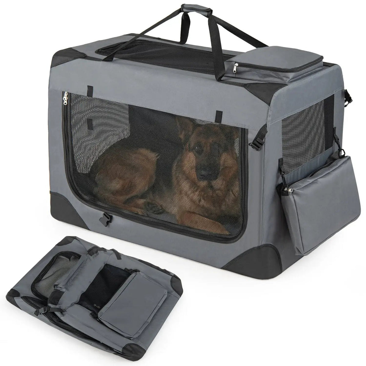 Soft Collapsible Dog Crate with Mesh Windows and 3 Doors, photo 28 of 32