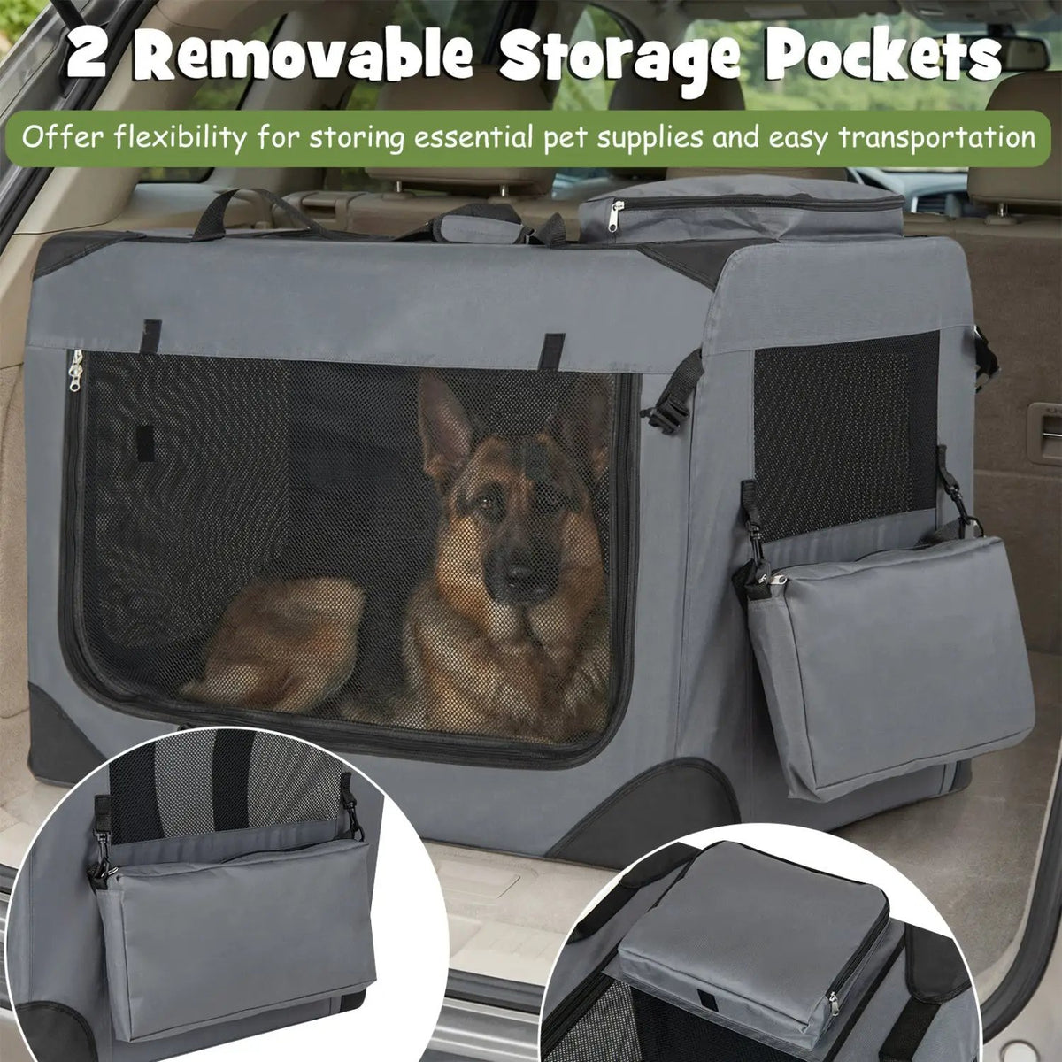 Soft Collapsible Dog Crate with Mesh Windows and 3 Doors, photo 31 of 32