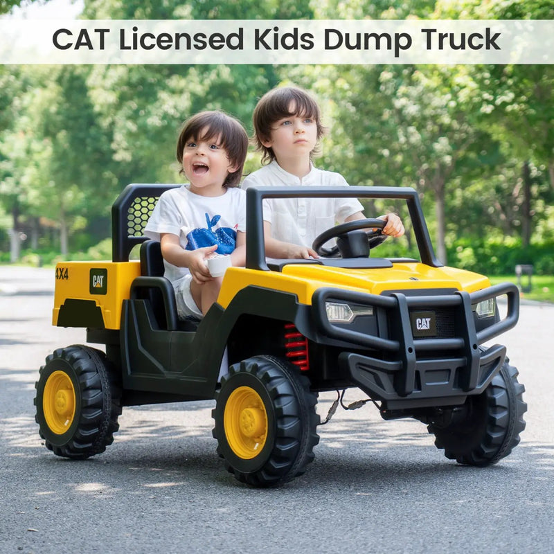 24V Ride-On Dump Truck 2-Seater with Remote Control - Yellow by DirectDeals
