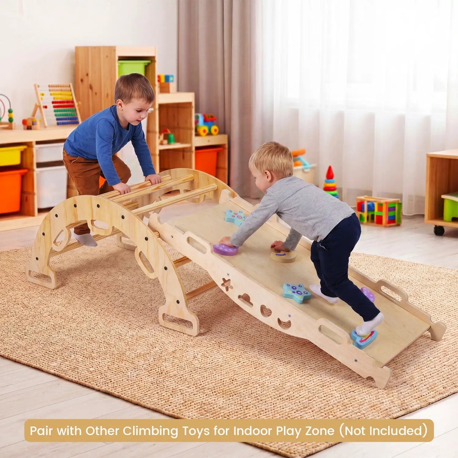 Wooden Rocking Climbing Arch with Cushion 3-in-1 Montessori by DirectDeals