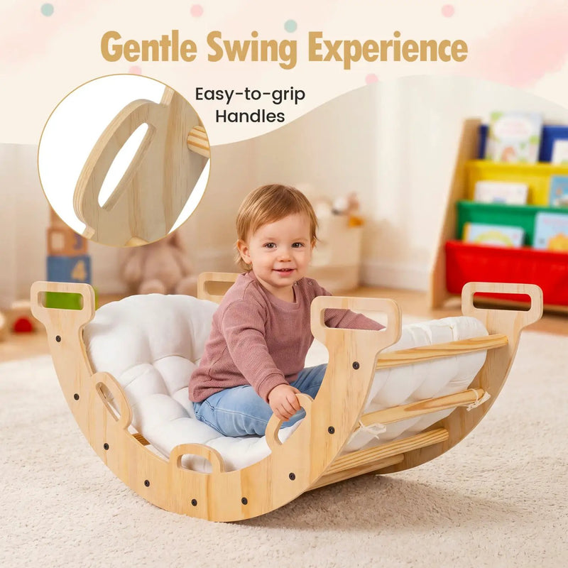 Wooden Rocking Climbing Arch with Cushion 3-in-1 Montessori by DirectDeals