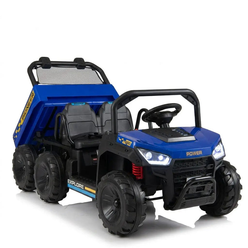 24V Kids Ride-On Dump Truck with Electric Dump Bed 2-Seater by DirectDeals