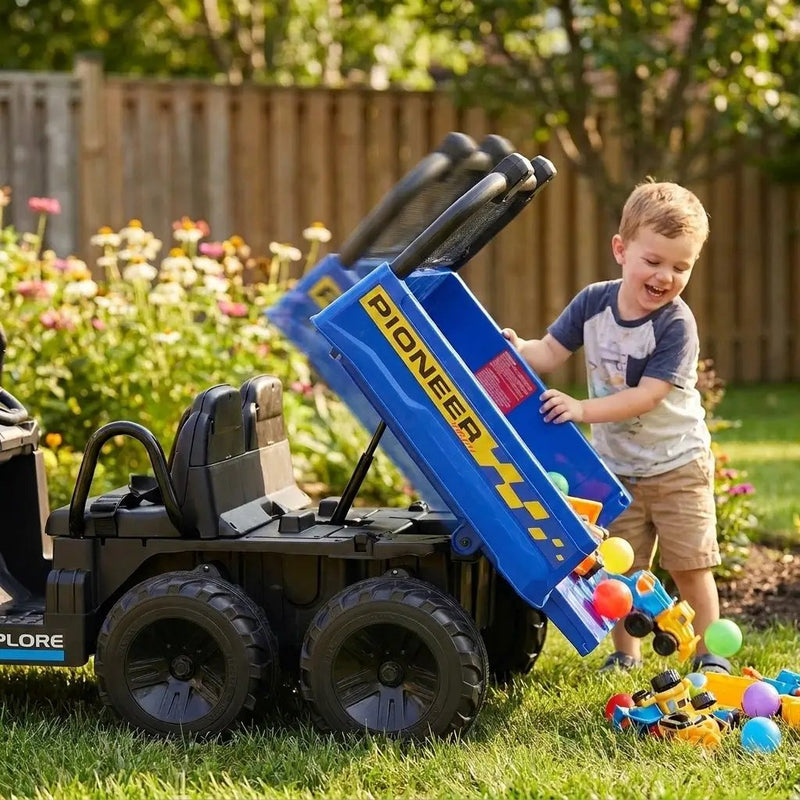 24V Kids Ride-On Dump Truck with Electric Dump Bed 2-Seater by DirectDeals