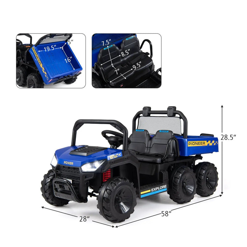24V Kids Ride-On Dump Truck with Electric Dump Bed 2-Seater by DirectDeals