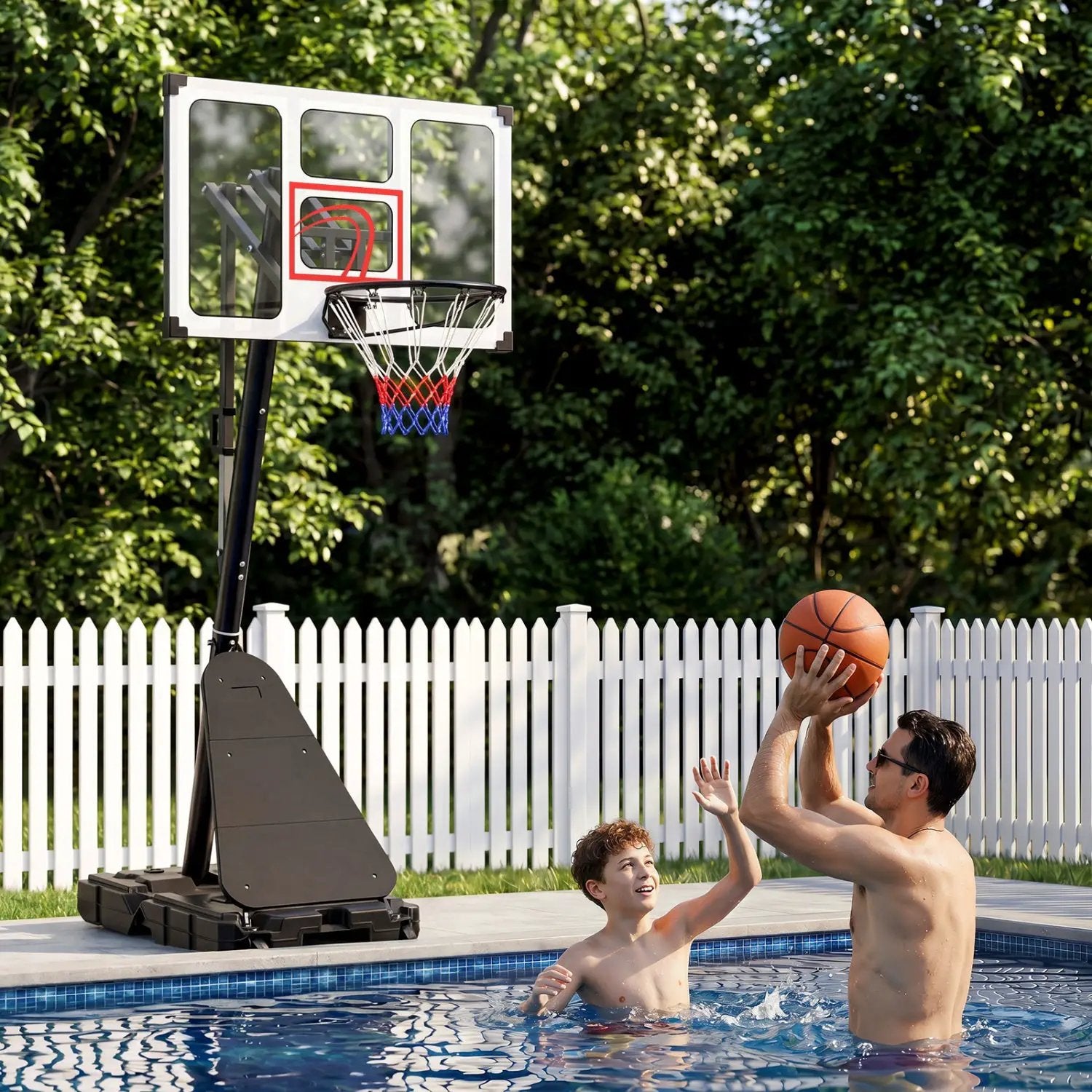 Portable Basketball Hoop Adjustable 4.9-10 Feet with Base by DirectDeals