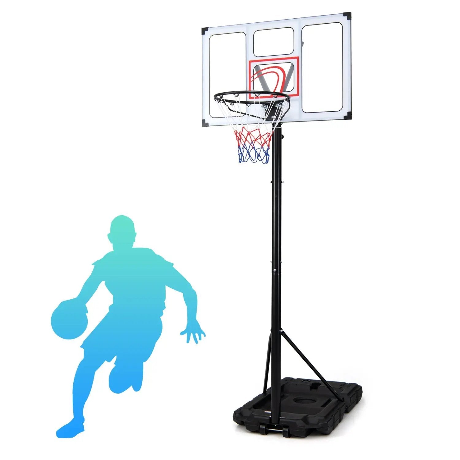 Portable Basketball Hoop Adjustable 4.1-10 Feet with Base by DirectDeals