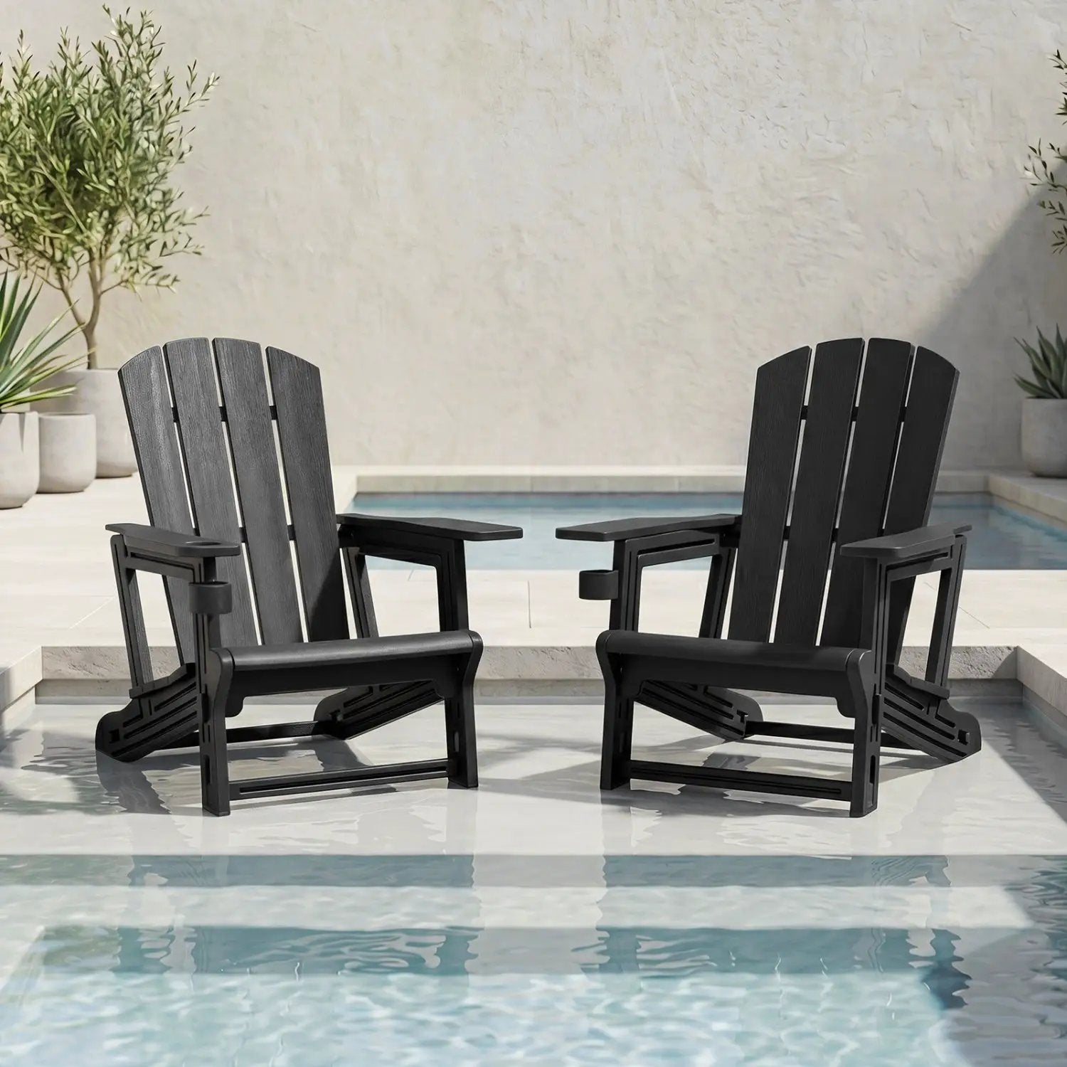 HDPE Adirondack Chair with Realistic Wood Grain by DirectDeals