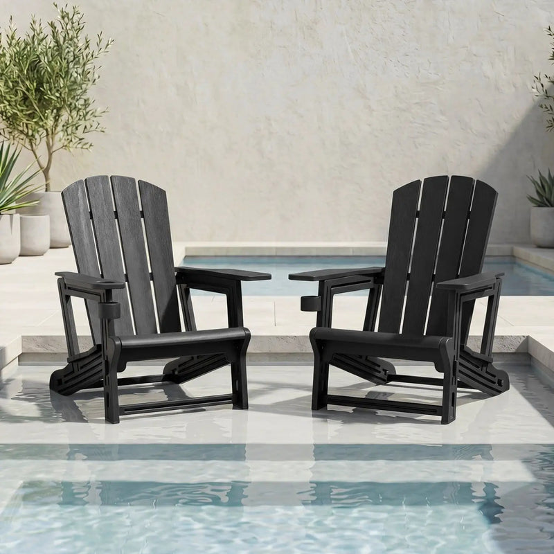 HDPE Adirondack Chair with Realistic Wood Grain by DirectDeals