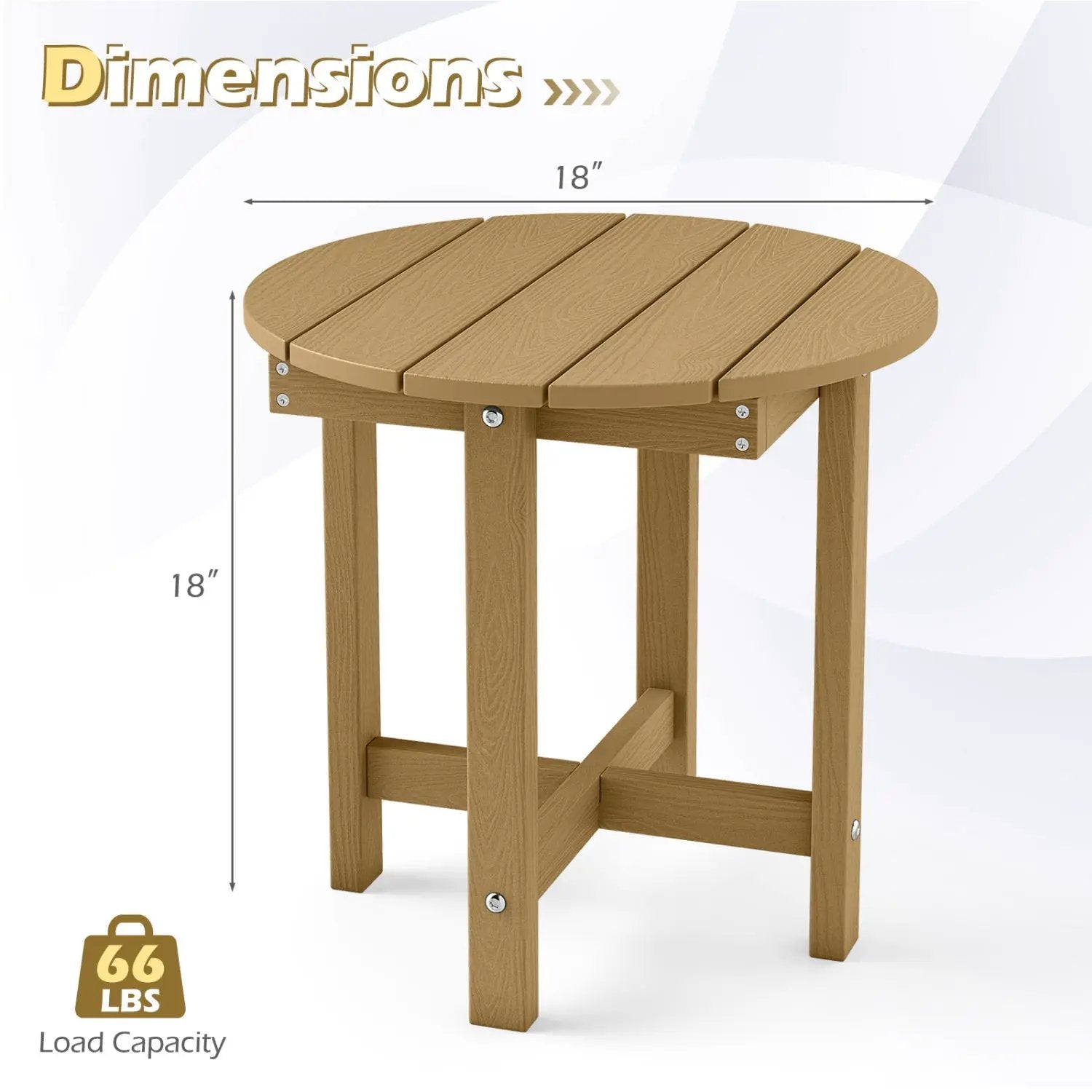Adirondack Side Table 18x18 Weather-Resistant HIPS by DirectDeals