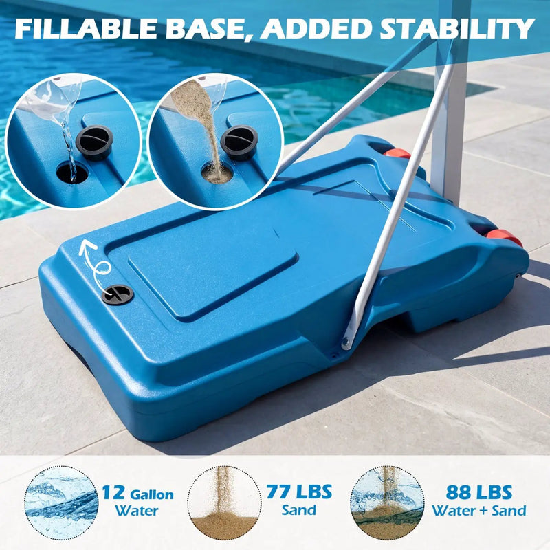 Adjustable Pool Basketball Hoop with Shatterproof Backboard by DirectDeals