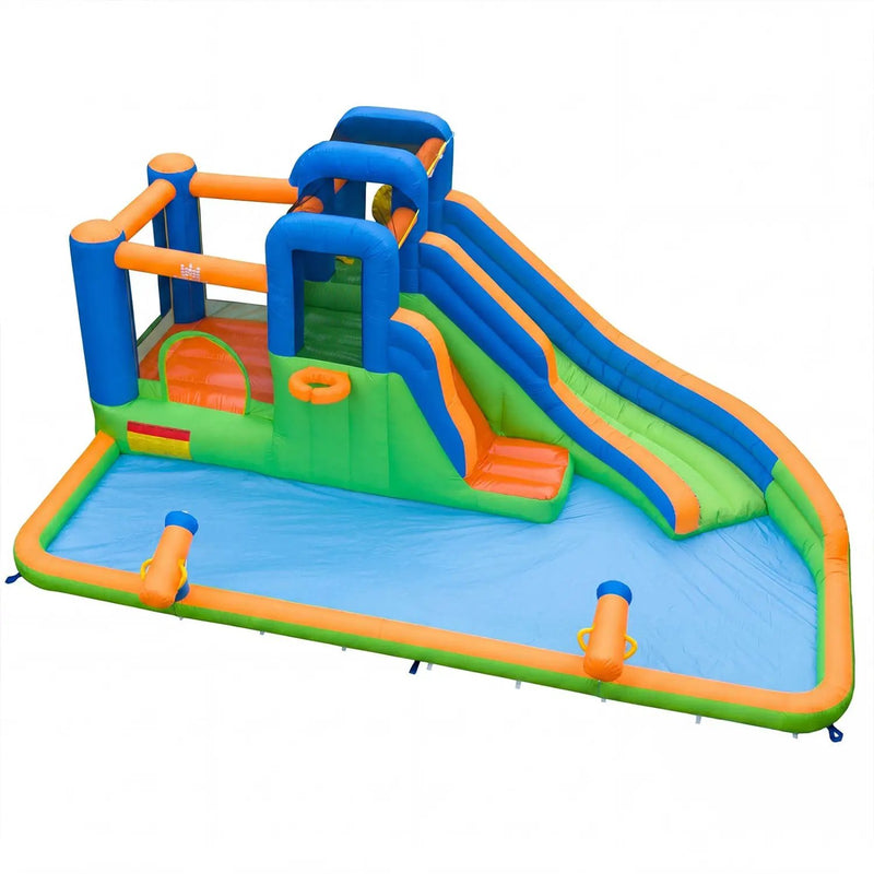 Inflatable Water Slide Park with Splash Pool and Climbing Walls by DirectDeals