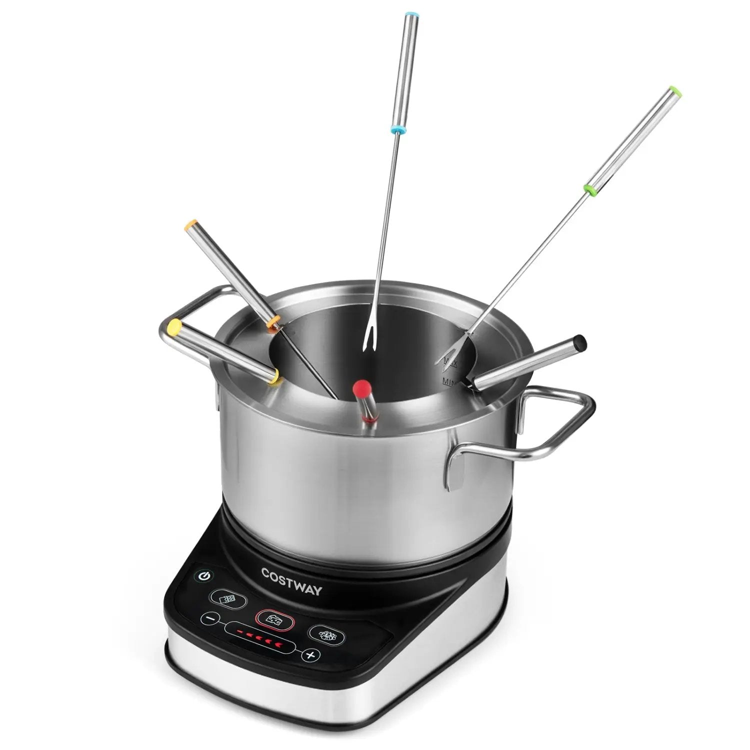 Electric Fondue Pot Set 3.2 QT with 6 Forks and Temperature Control by DirectDeals