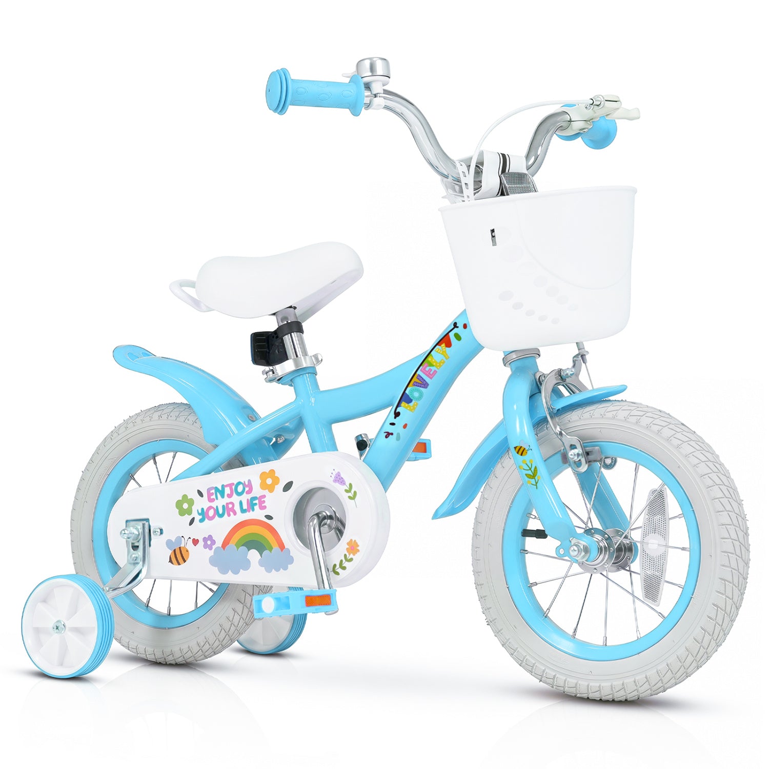 Girls Bike 12-18 Inch with Training Wheels and Basket by DirectDeals