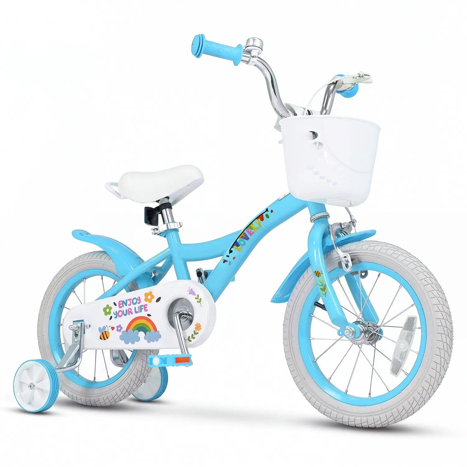 Girls Bike 12-18 Inch with Training Wheels and Basket by DirectDeals