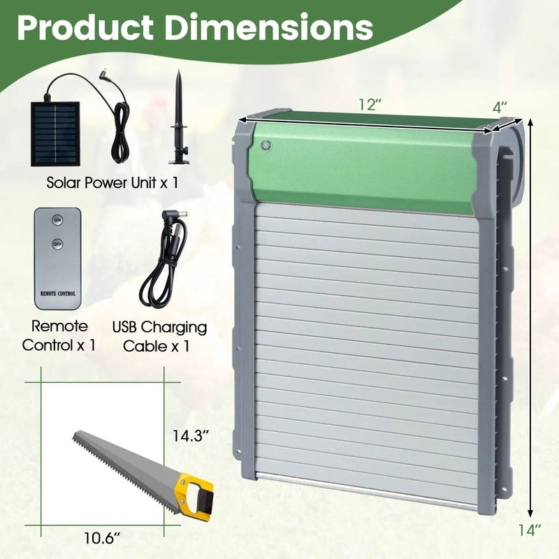Automatic Chicken Coop Door with Remote Control & Light Sensor by DirectDeals