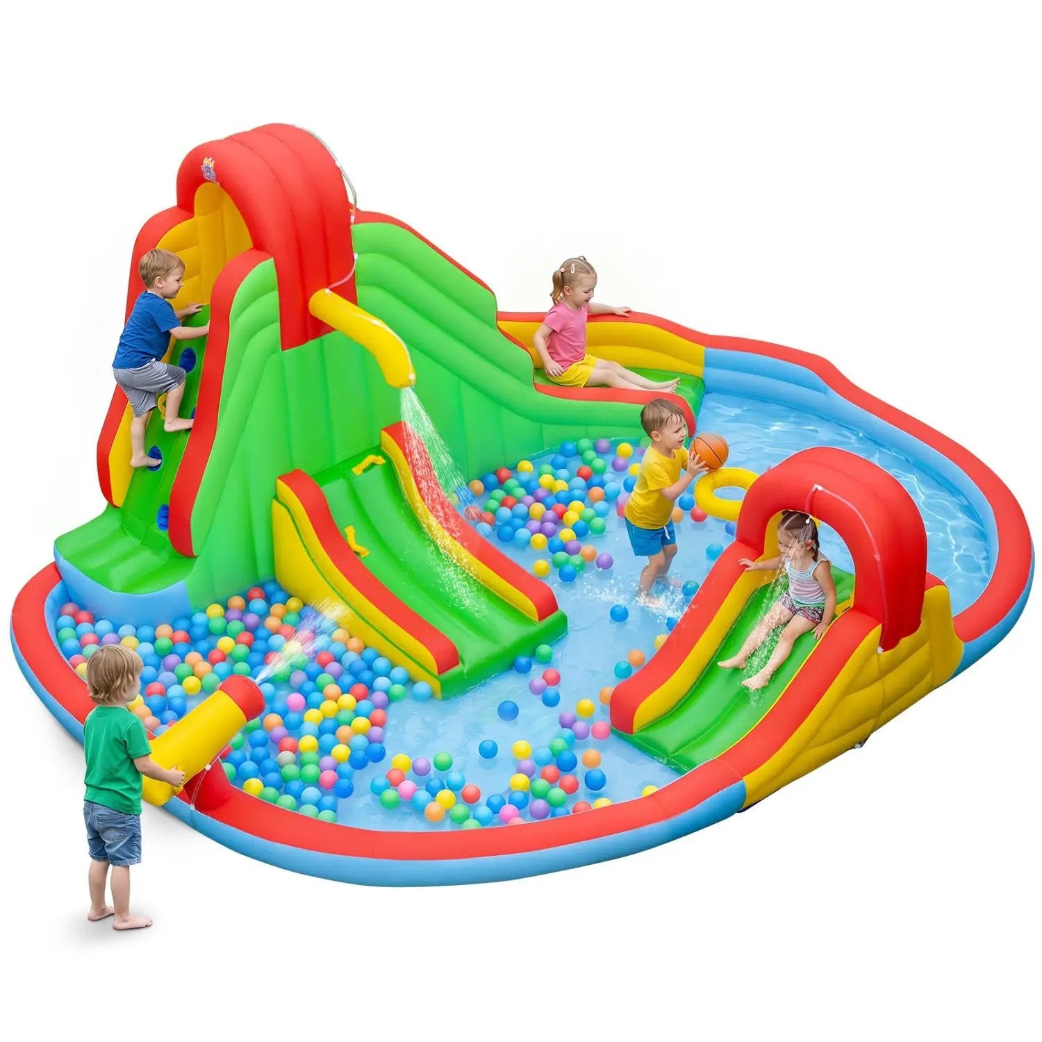 Inflatable Water Park with 3 Slides and Splash Pool by DirectDeals